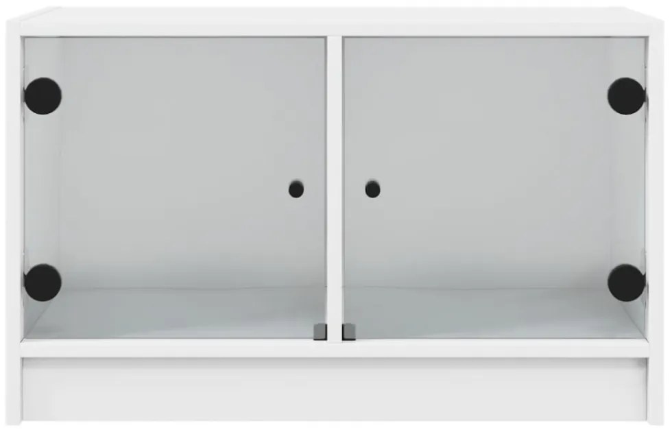 fehér TV-szekrény üvegajtókkal 68x37x42 cm