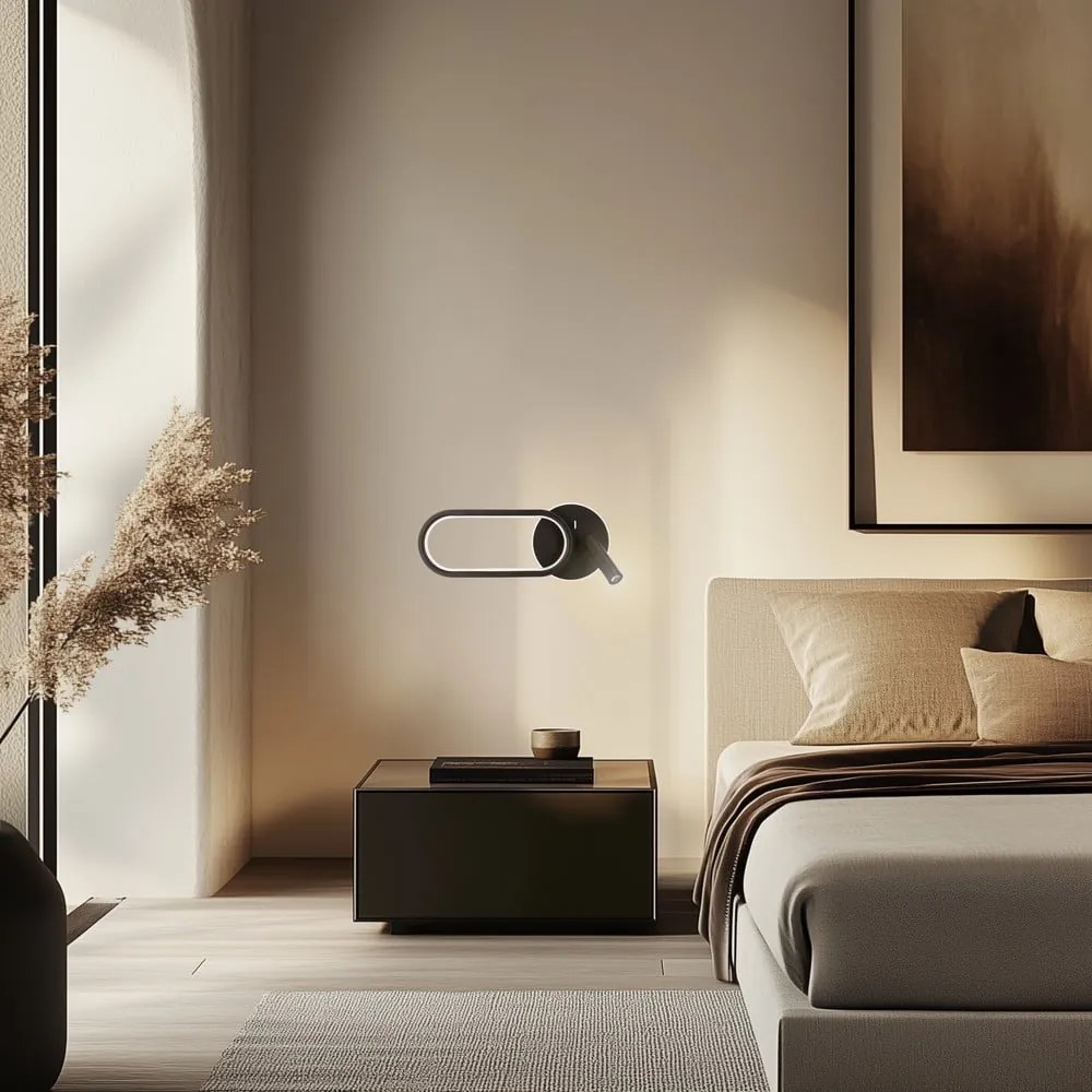 Fekete LED fali lámpa Monet – Candellux Lighting