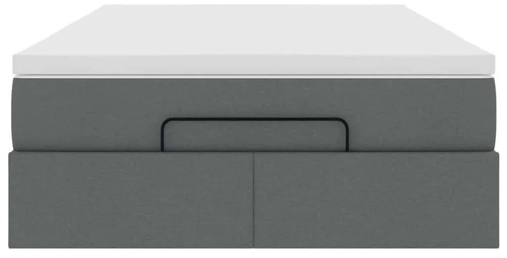 Ottomán ágykeret matraccal sötétszürke 120x190 cm szövet