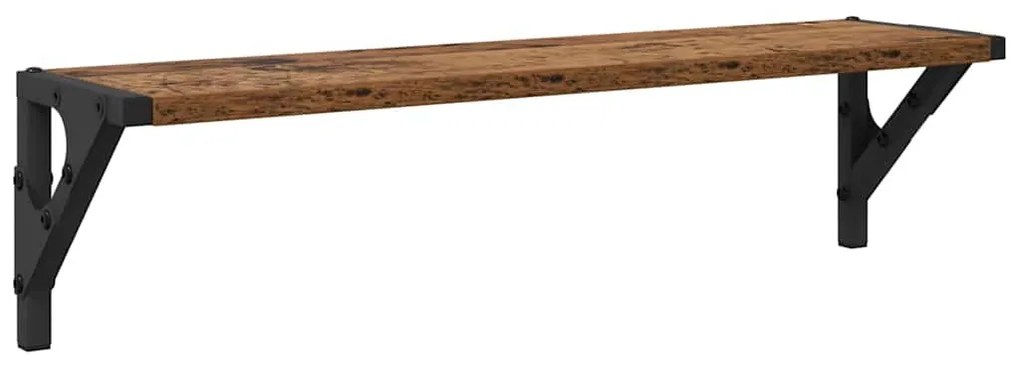 Falpolcok polcokkal 2 pcs Öreg fa 60 x 15 x 15,5 cm Faanyag