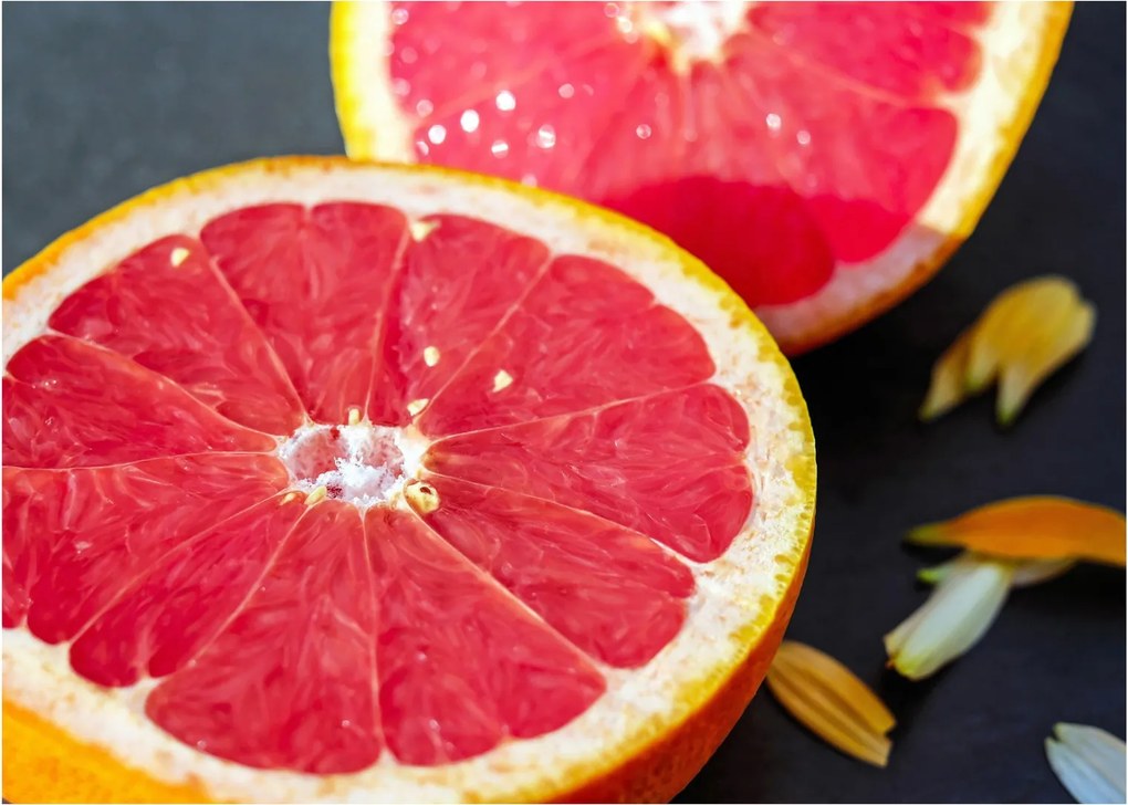 Szeletelt grapefruit képe (üvegen) (70x50 cm)
