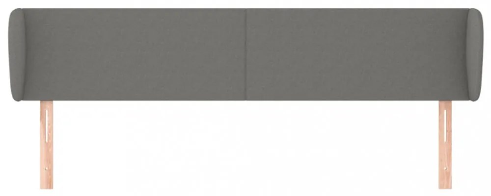 sötétszürke szövet fejtámla szárnyakkal 203x16x78/88 cm