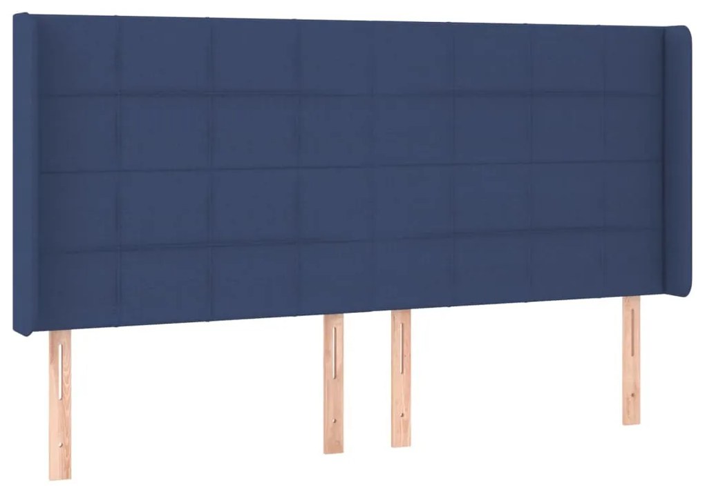 kék szövet fejtámla szárnyakkal 183x16x118/128 cm