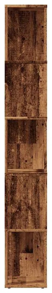 antik fa színű szerelt fa könyvszekrény 45x24x159 cm