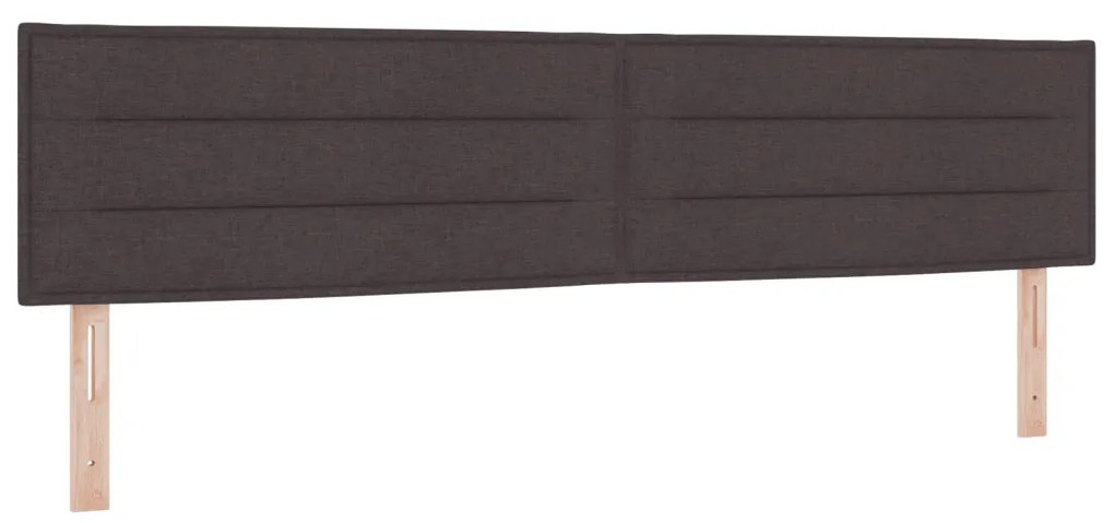 Boxspring Ágy Mattal és LED-del Sötétbarna 200x200 cm Szövet