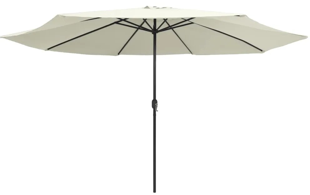 vidaXL homokszínű kültéri napernyő fémrúddal 390 cm