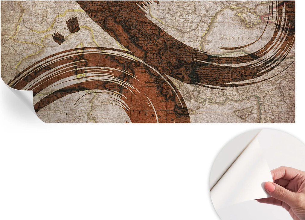 Modern öntapadós fotótapéta falra Művészi térkép 250x104 cm