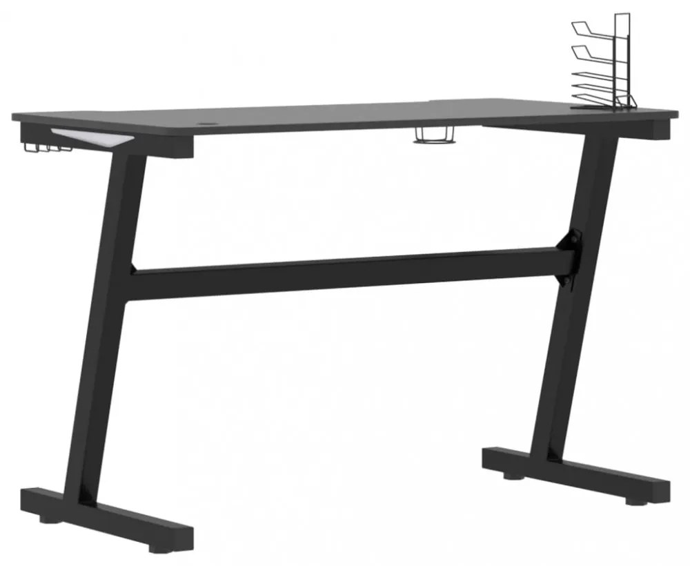 fekete Z-lábú LED-es gamer asztal 110 x 60 x 75 cm