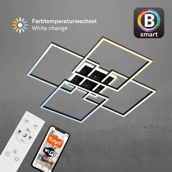 Brilo - LED dimmelhető mennyezeti lámpatest FRAME 50W/230V Wi-Fi Tuya + távirányító 72,4x72,4cm fekete
