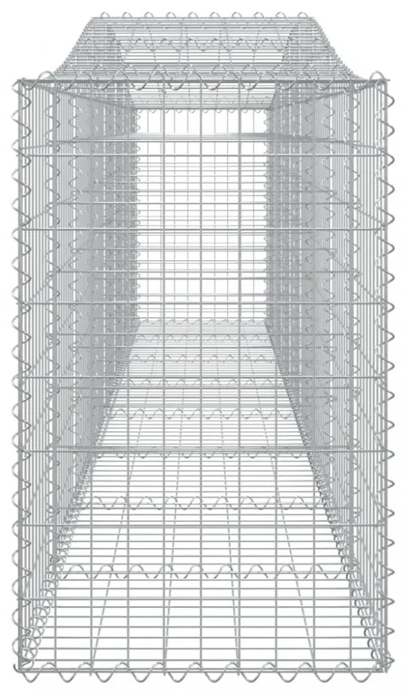 vidaXL 4 db íves horganyzott vas gabion kosár 400x50x80/100 cm
