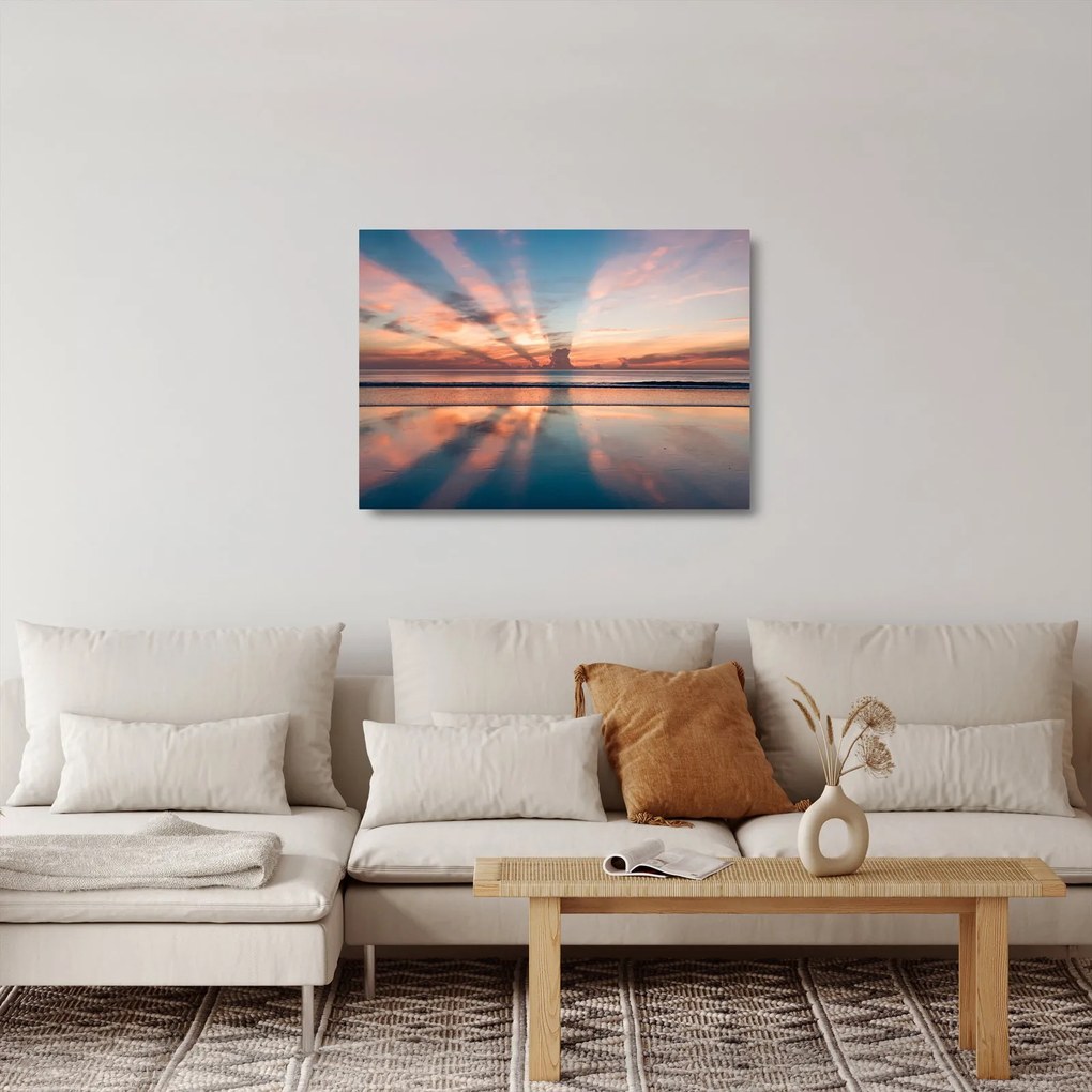 Nap sugarak képe Dayton Beach felett (üvegen) (70x50 cm)