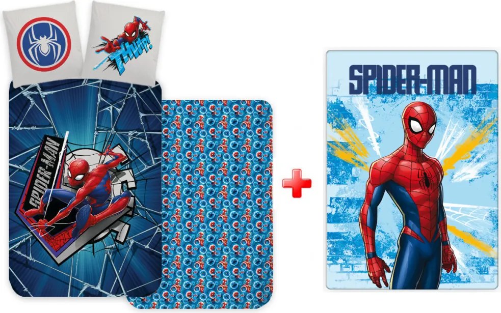 Pókember Light Thwip gyerek, ovis ágyneműhuzat és polár takaró szett