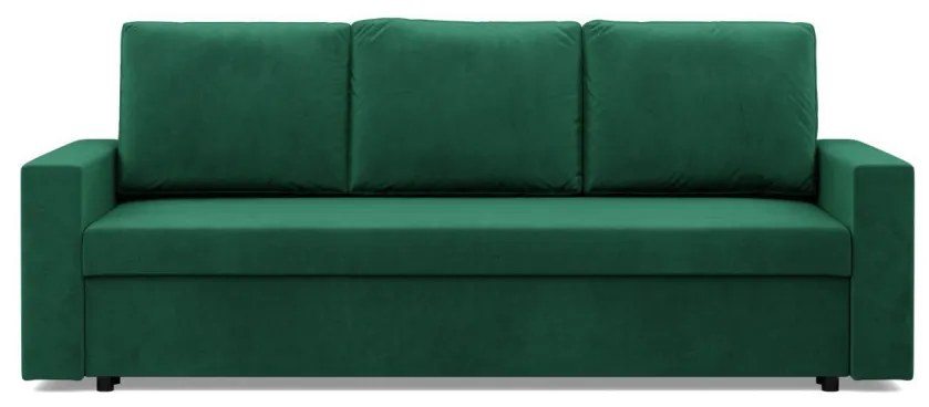 Zeus kanapéágy, bársony, hab töltet, egyenes kartámasz, zöld