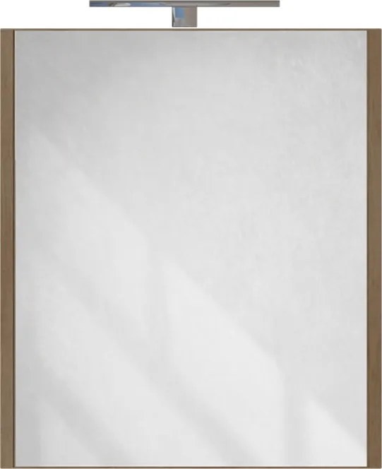 Piramida AKVA Tükrös fürdőszobai szekrény - LED világítással - FEHÉR-TÖLGY - 60 x 69 x 15 cm