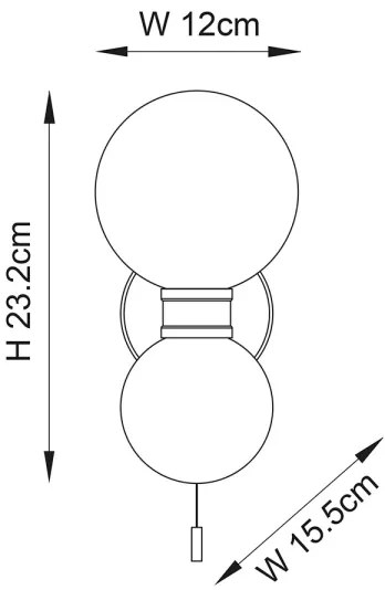 Endon 93523 - Fürdőszobai fali lámpatest PULSA 2xG9/3W/230V IP44 fekete/fehér