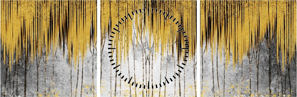Kép - Arany vonalak (órával) (90x30 cm)
