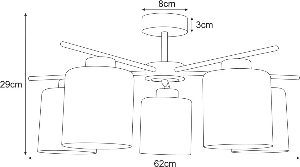 KAJA K-5812 VANES Mennyezeti Csillár Bézs E27 IP20