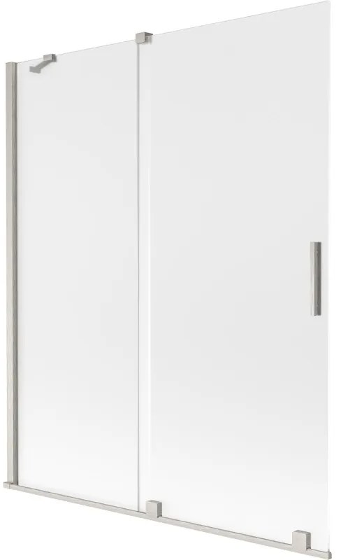 Mexen Velar, 2 szárnyas eltolható kádparaván 140 x 150 cm, 8 mm-es mattüveg, csiszolt acél, 896-140-000-31-97