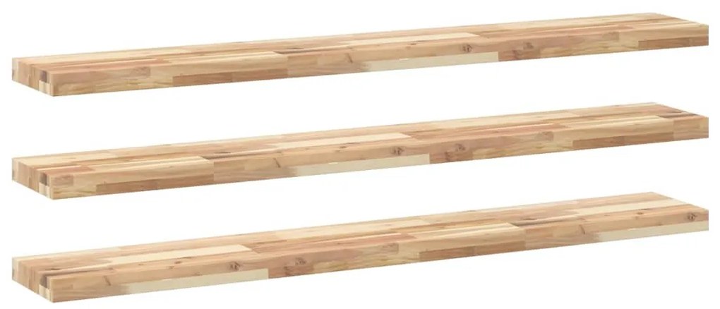 3 db kezeletlen tömör akácfa függőpolc 120 x 20 x 4 cm