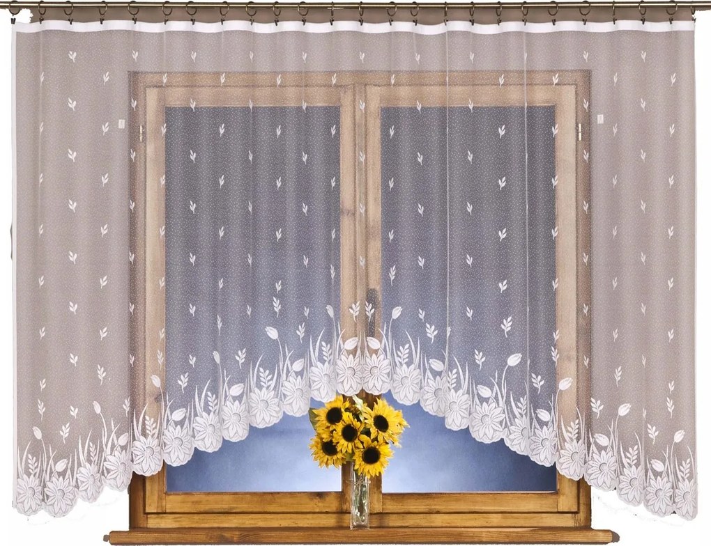 Mg Függöny jacquard 3762 Fehér 350X150 kész Bt