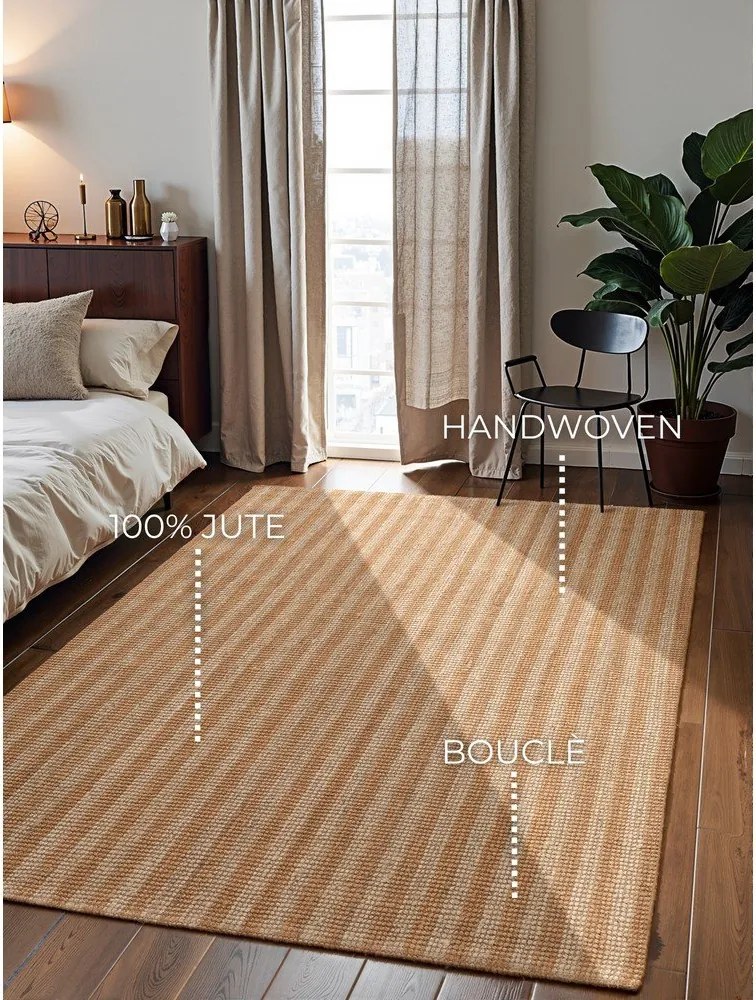 Bézs kézi szövésű juta szőnyeg 160x230 cm Harvest Amber – Elle Decoration