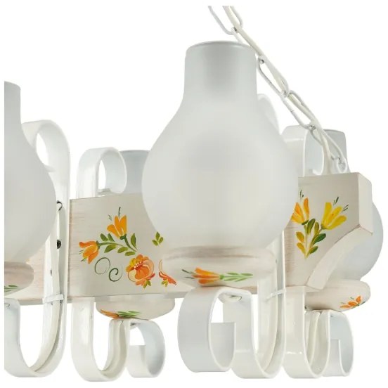 Brilagi - Láncos csillár QUEEN 4xE14/40W/230V bükk/krémszínű