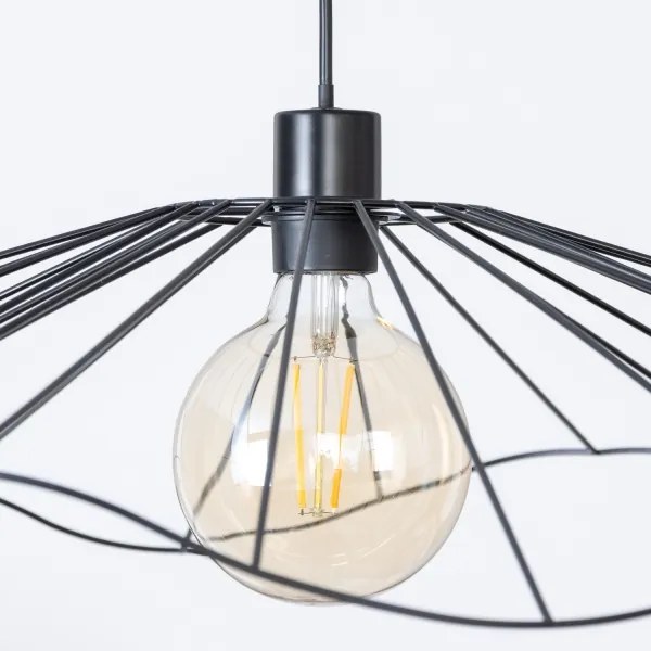 Brilagi - CERIA WIRE LED csillár, drótkábeles függesztéssel, 1xE27/40W/230V, átmérő 80 cm, fekete