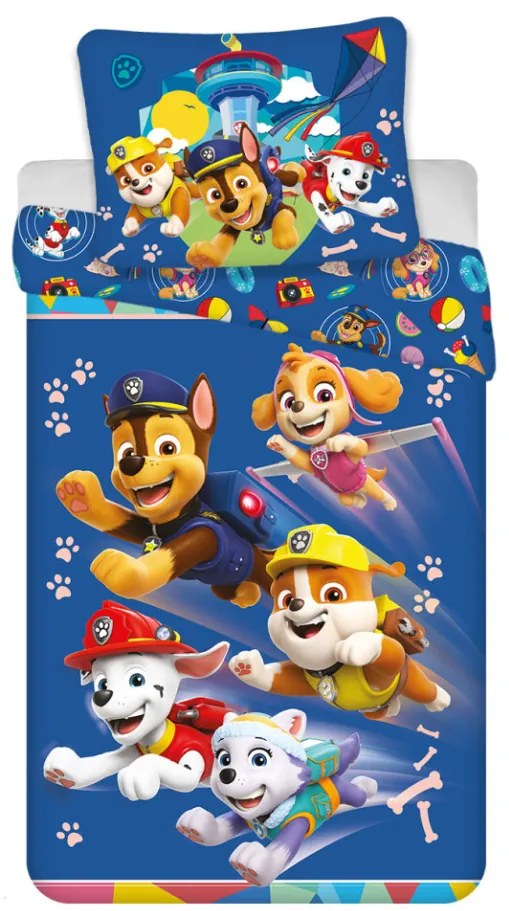 Mancs Őrjárat Brave Pups gyerek, ovis ágyneműhuzat 100×135cm, 40×60 cm