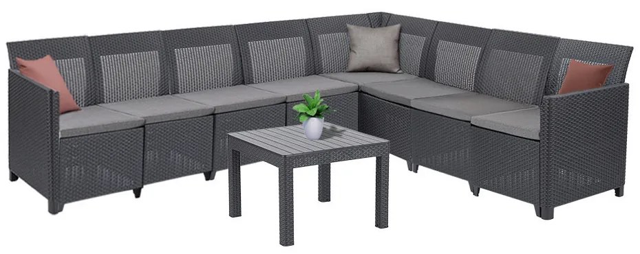 Claire XI 8 személyes sarokgarnitúra orlando asztallal