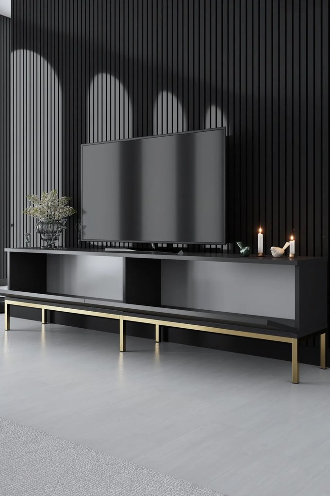TV szekrény Lord - Anthracite, Gold
