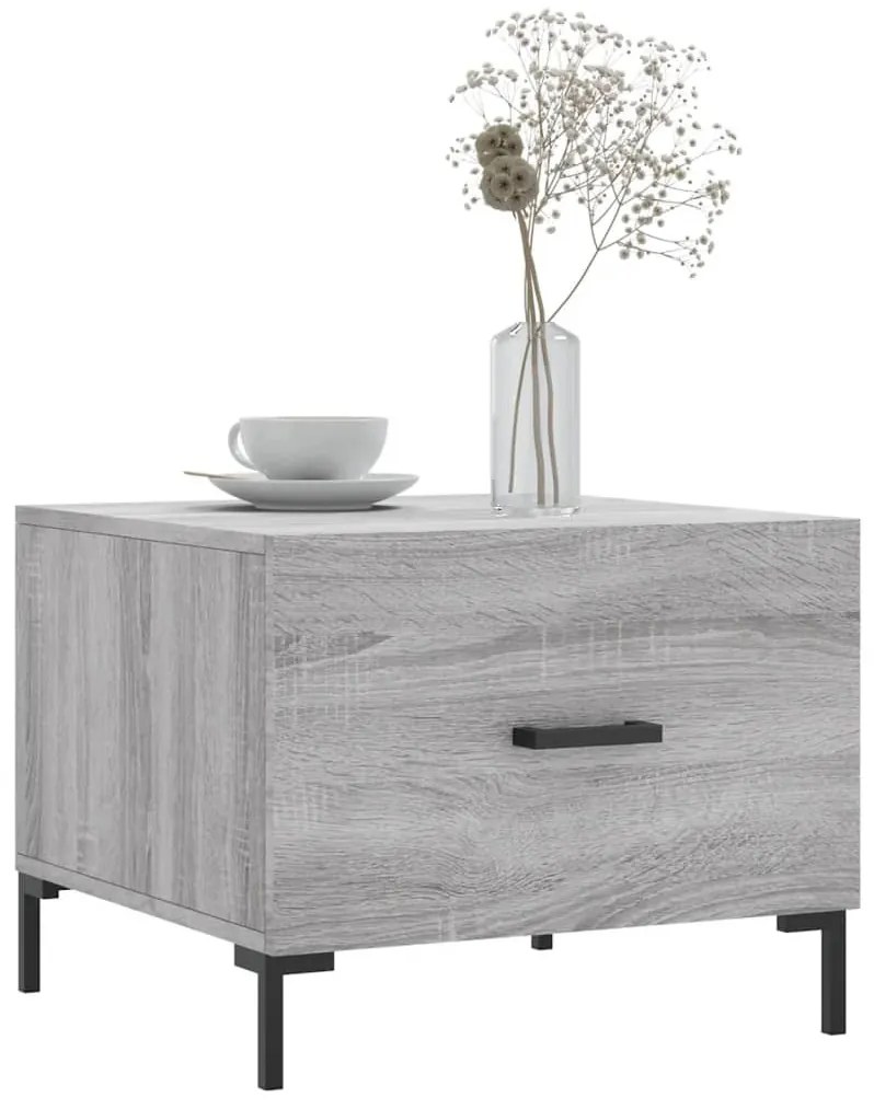 2 db szürke sonoma szerelt fa dohányzóasztal 50 x 50 x 40 cm