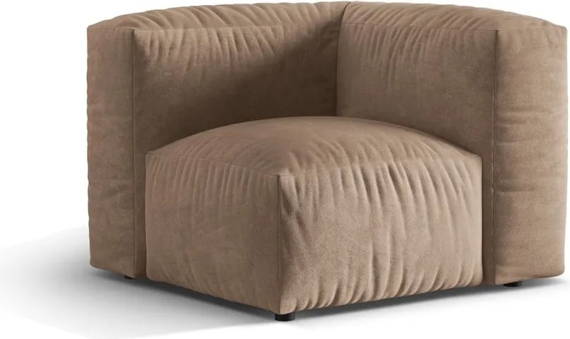 Világosbarna bársony kanapé modul (variálható sarok) Martina – Micadoni