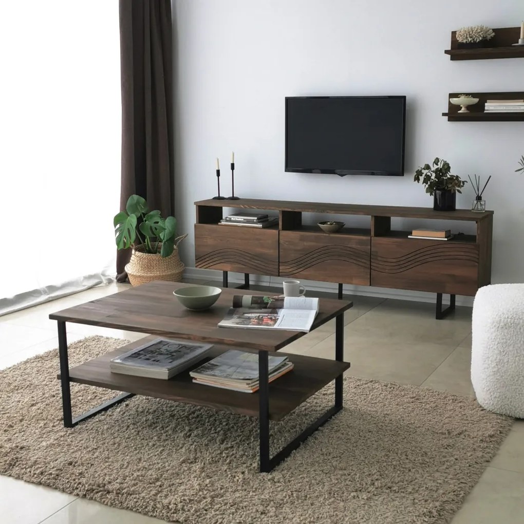 Onda fém TV-állvány, dió, 50 cm