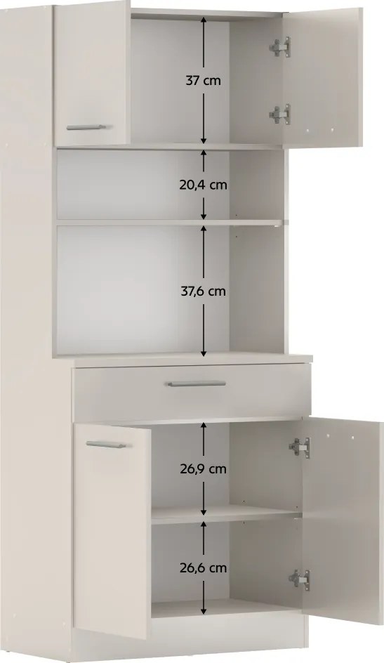 Négyajtós szekrény, kasmír, DOMIS NEW