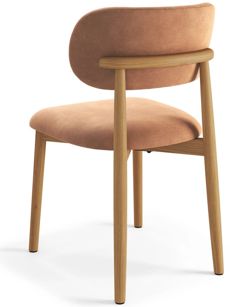 MAZZONI EXPORT ALMO Terrakotta (Danny 204 szövet)/lakkozott tölgyfa váz - RETRO FA SZÉK NAPPALIBA ÉTKEZŐBE KONYHÁBA