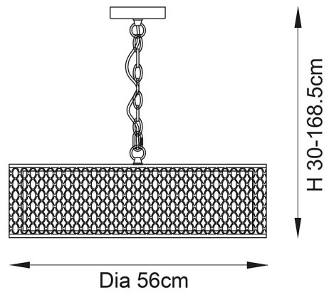 Endon 81969 - Csillár láncon CORDERO 3xE27/10W/230V matt króm
