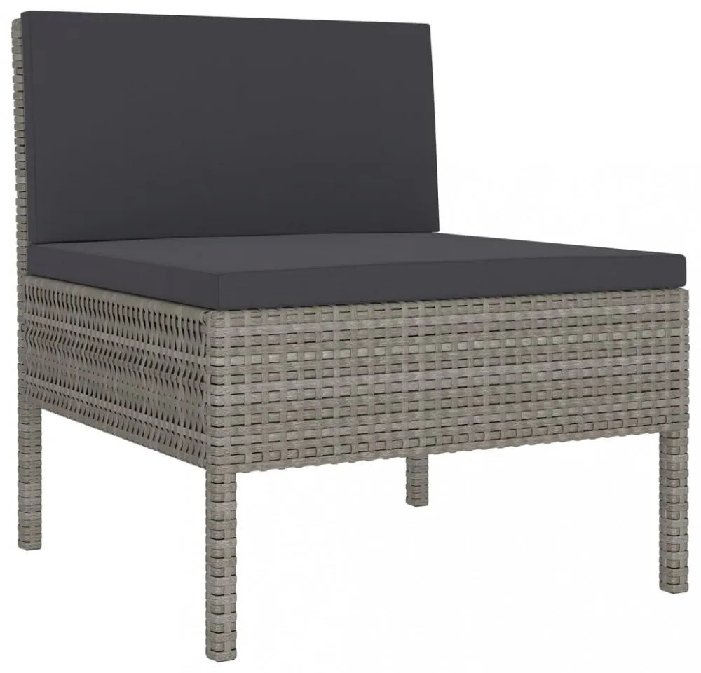 13 részes szürke polyrattan kerti ülőgarnitúra párnákkal