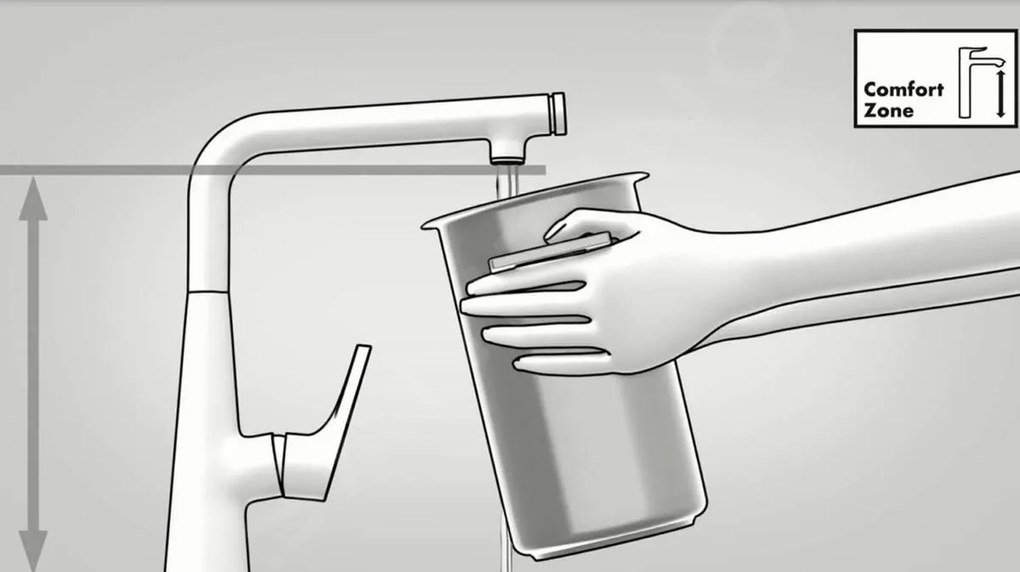 Hansgrohe Zesis M33, mosogató csaptelep 150, kihúzható spray-vel, sBox lite, fekete matt, 74803670