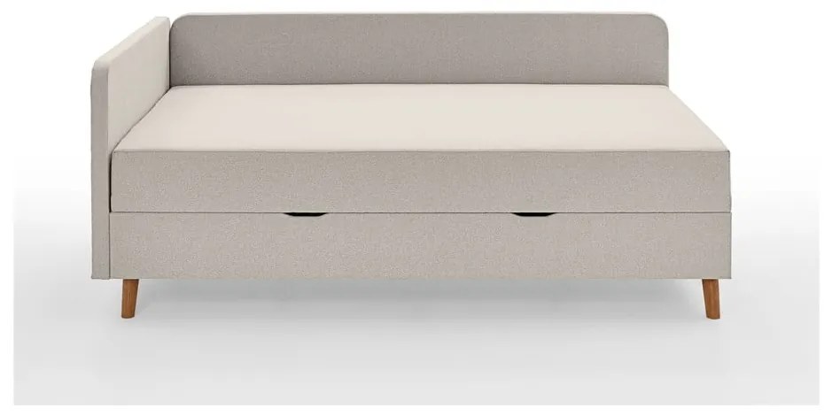 Bézs kárpitozott egyszemélyes ágy tárolóhellyel 120x200 cm Cabana – Meise Möbel