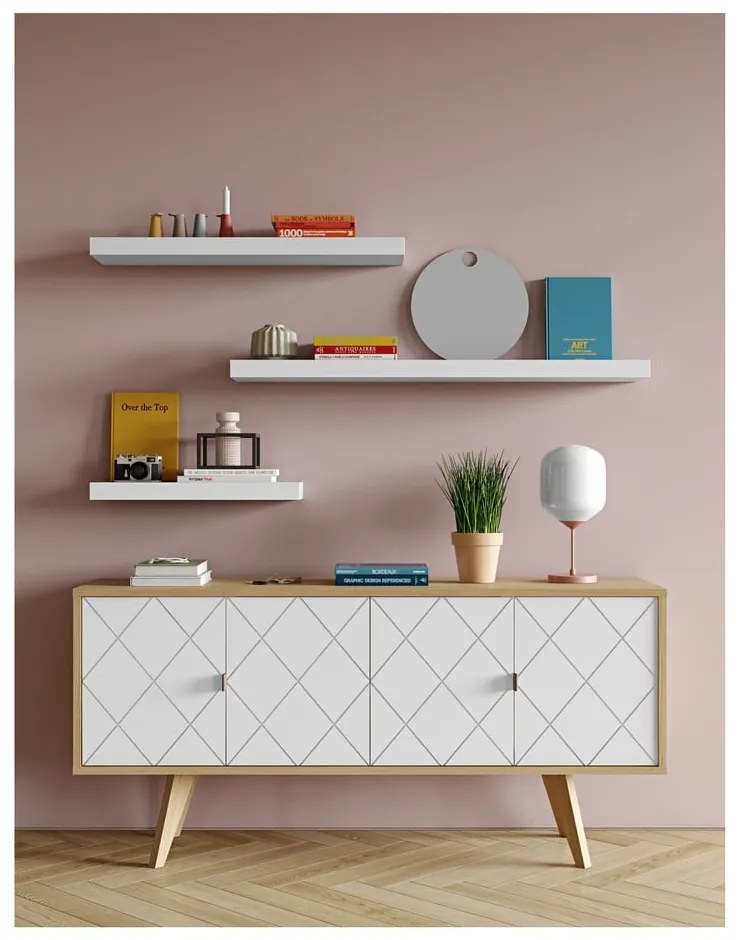 Balda fehér polc, szélesség 90 cm - TemaHome