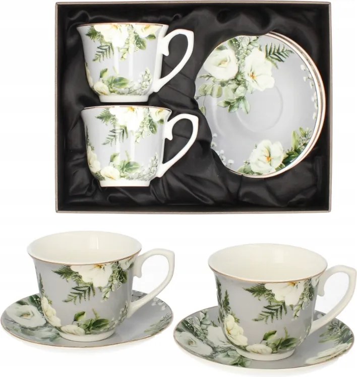 Csésze szett 2+2 Livello virágos csésze díszített porcelán csésze