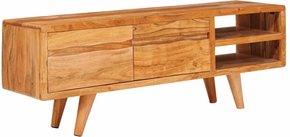 vidaXL TV szekrény polcokkal Barna 110 x 30 x 40 cm Tömör Akácfa