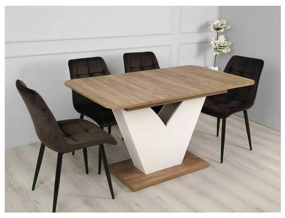 Cabot étkezőasztal, craft tölgy / krém