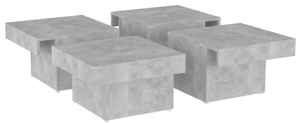 Betonszürke szerelt fa dohányzóasztal 90 x 90 x 28 cm