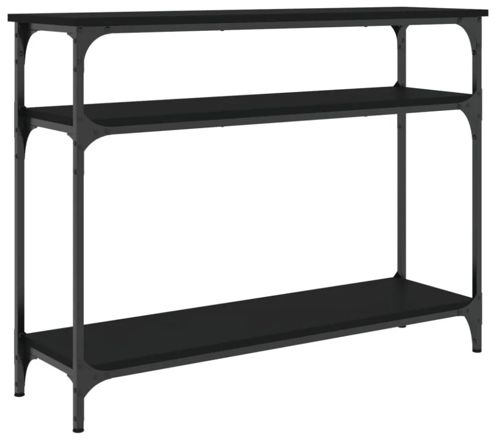 fekete szerelt fa tálalóasztal 100x29x75 cm