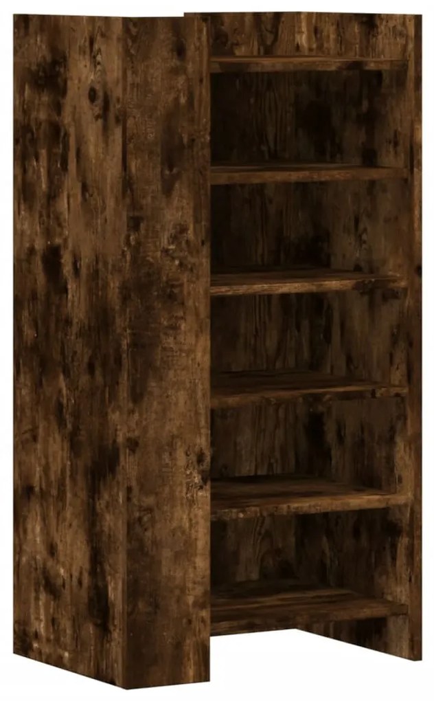 füstös tölgy színű szerelt fa cipőszekrény 52 x 37,5 x 100 cm