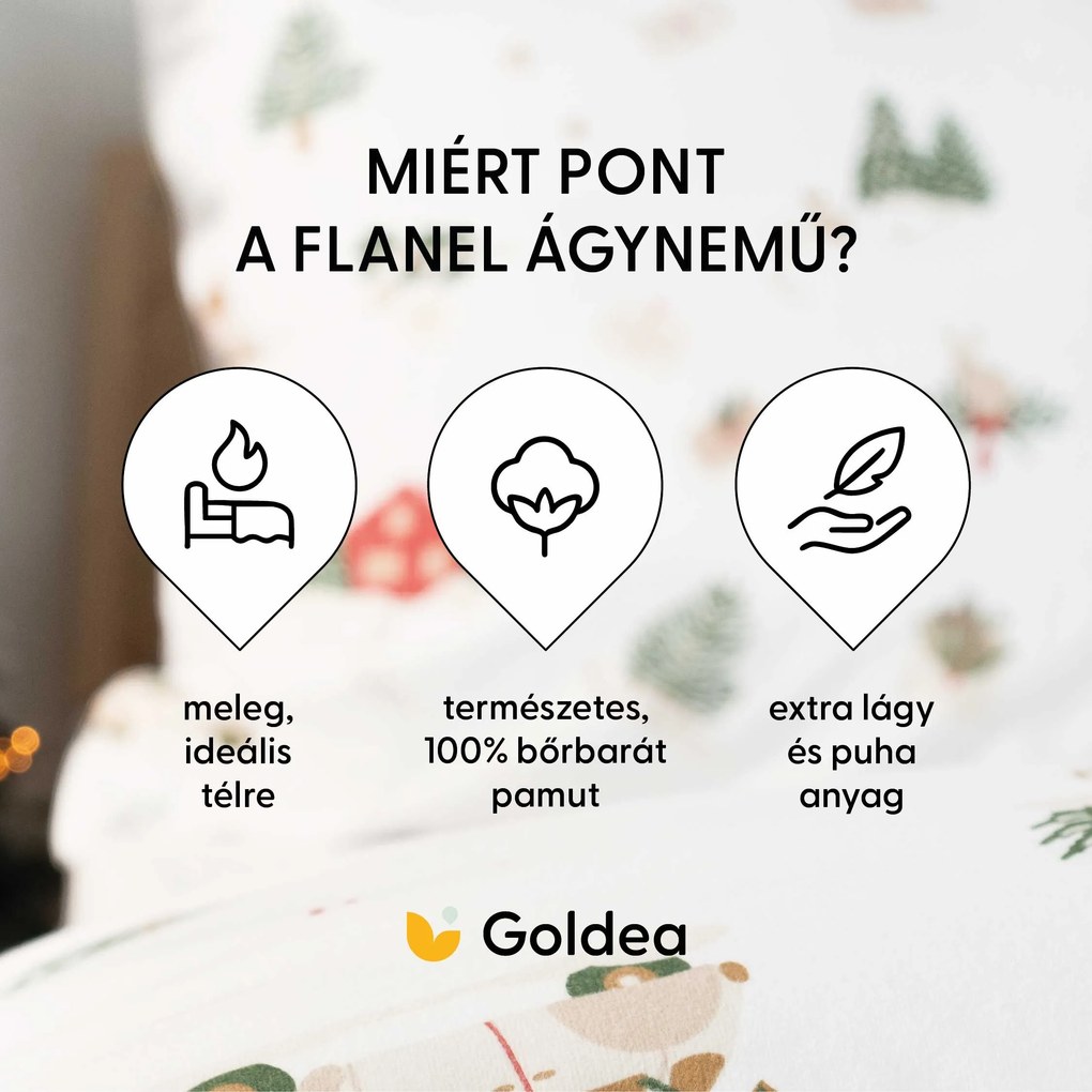 Goldea karácsonyi flanel ágyneműhuzat - tradicionális karácsonyi 140 x 200 és 70 x 90 cm