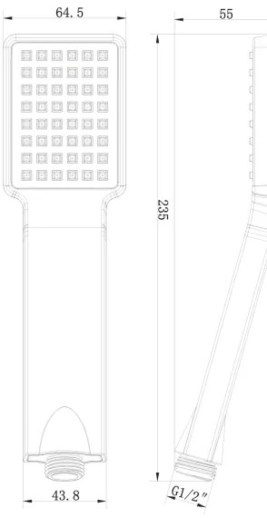 Sapho - Fekete kézi zuhany