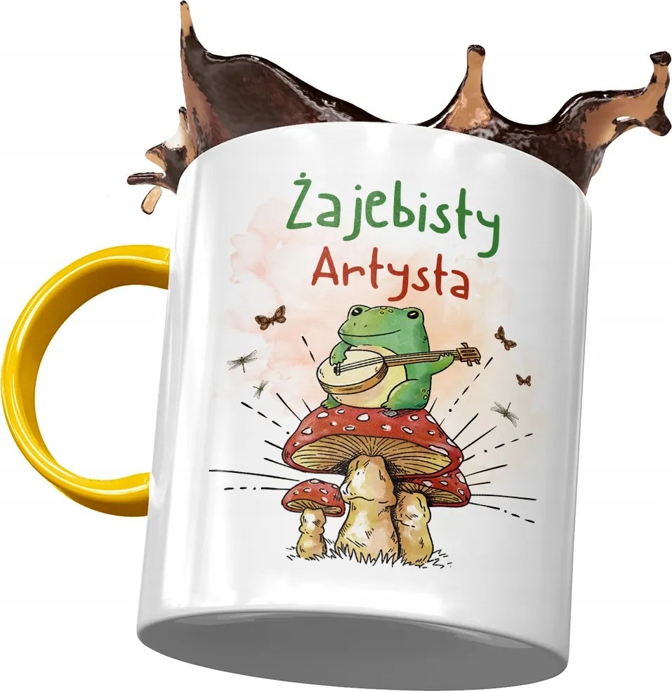 Sárga Bögre Művésznek Békás Művész Bögre Nyomtatott Fotóval