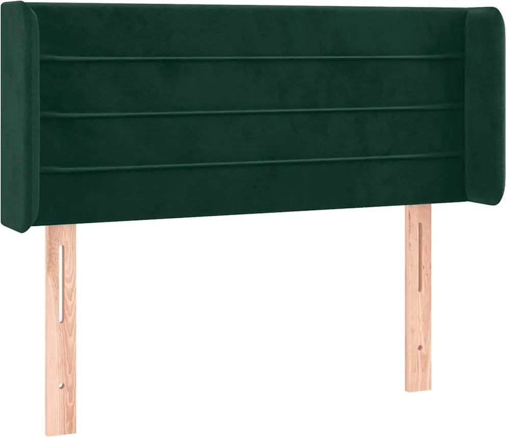 vidaXL sötétzöld bársony fejtámla 93x16x78/88 cm
